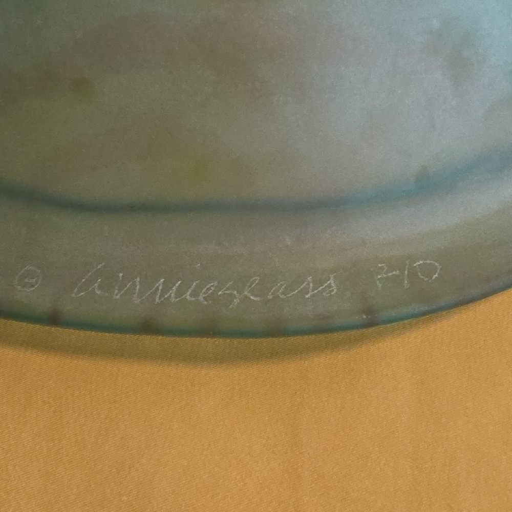 Vintage Annieglass (Signed) Small Oval Glass Bowl - Picture 7 of 8